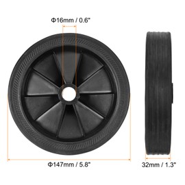 PATIKIL 5.8" Air Compressor Wheels, Universal Air Compressor Wheel Replacement Part with Screw & Nut with 0.6" Dia. Hole for Easy Mobility