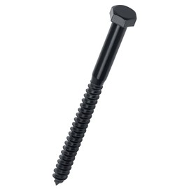 5/16 x 4 Black Hex Head Lag Screws Bolts (10 pcs), 304 Stainless Steel 18/8, Black Oxide Coated, Partial Thread, Deck Screws, Heavy Duty Hex Head Wood Lag Screws, Fayeploo