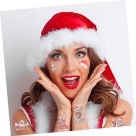 Baluue 2sets Christmas Sticker Xmas Temporary for Kids Adults Waterproof Body Stickers Fake 6sheets*2