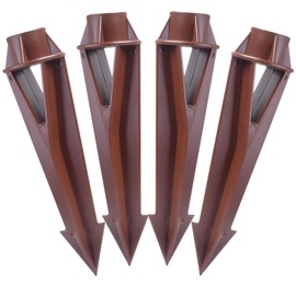 Hyoquilex Lighting Ground Stake Spike Replacement for Outdoor Low Voltage Landscape Spotlight Pathway Flood Light,1/2" NPT Thread Brown