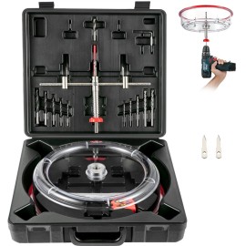 Adjustable Hole Saw Cutter Kit with 1-5/8\" 11-13/16\" (40-300mm) Recessed PC Dust Shield Two Replaceable PilosDefault: Default