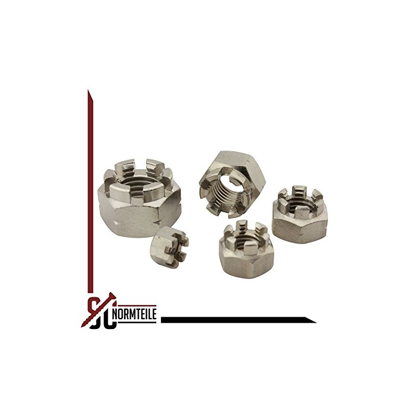 Crown Nuts - M16 - (Pack of 2) - DIN