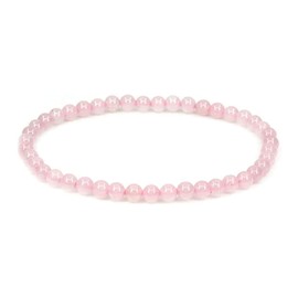 SIMPLÍ BASIC Natural Rose Quartz Healing Gemstone Bracelet 4mm Bead | Womens & Mens | Romantic Love Crystal | Happiness | Maternal Love Self Love | Inc Gift Box