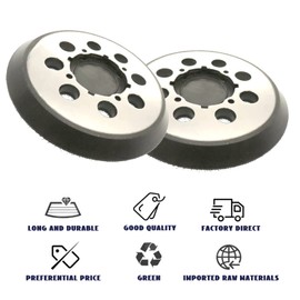 2 Pack 5" 8 Hole Hook and Loop Metal Backing Replacement Pads -Compatible with DeWalt DWE6421/6421K, DWE6423/6423K, DCW210B Random Orbit Sanders Replacement pad Part Numbers DWE64233, N329079, RSP54