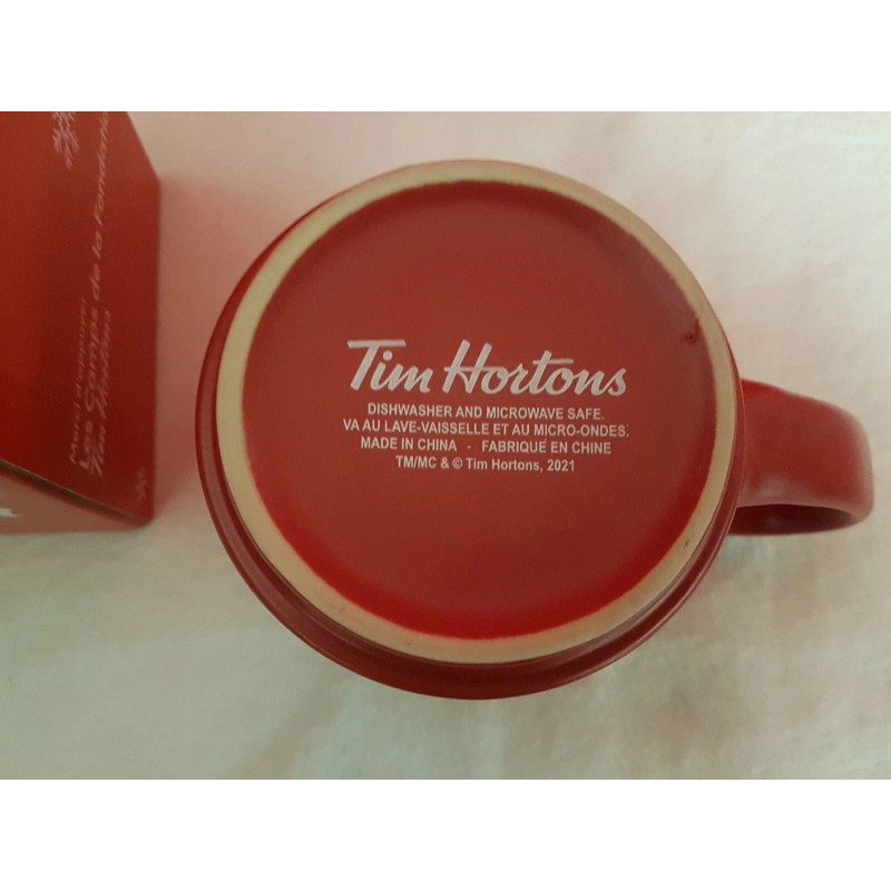 Tim Hortons 2021 Red Mug with Snowflakes. New in Box.