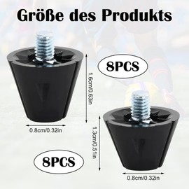 Replacement studs for football boots, 16 pieces football studs, football boots, screw studs set, nylon studs, metal head replacement studs, non-slip football boots studs 13 mm / 16 mm, screw width 5