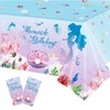Xinfin Mermaid Party Tablecloths, 130 x 220 cm, Birthday Tablecloth,