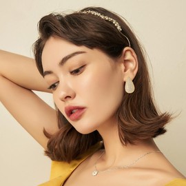 GELVTIC Chunky Gold Hoop Earrings Silver Teardrop Earrings for Women Water Drop Earrings Dupes Lightweight Dangling Earrings Rhinestone Crystal Dangle Earrings Cubic Zirconia Earrings Wedding Bridal