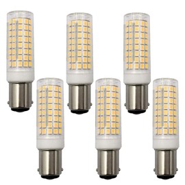 Lxcom Lighting 10W BA15D LED Corn Bulb 6 Pack Dimmable Double Contact Bayonet Base LED Bulb 80W Halogen Bulbs Equivalent JD Type T3/T4 Bulbs Warm White 3000K 1000LM for Pendants and Sewing Machines