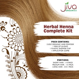 Jiva Organic Light Brown Hair Dye - 100% Herbal Hair Color with Cinnamon & Henna - 100% Pure, Certified Organic Natural Hair Colorant - NO Chemicals, Kosher, Vegan, Cruelty Free 3.5 Oz (100g)