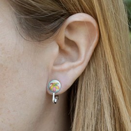 Care Bears Cheer Bear Positive Vibes Novelty Clip-On Stud Earrings