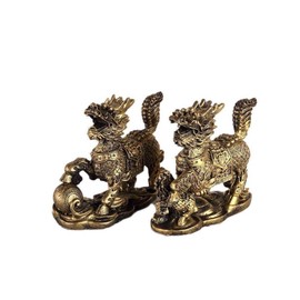 lachineuse Qilin Gold, Harz, 12 x 10 x 15 cm