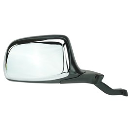 TRQ Right Mirror Manual with Chrome Cover Passenger Side Compatible with 1992-1996 Ford Bronco 1992-1997 F-150 F-250 1997 F-250 HD F-350 FO1321152