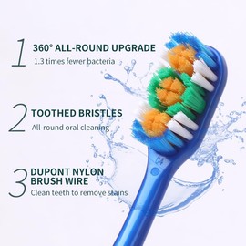 Vonmerie 2 Stücke Zahnbürste 360 Design Edition, harte Borsten,Zahnbürste Neues Design,Gründliche Reinigung,Zahnfleischmassage(Weiß/Orange)