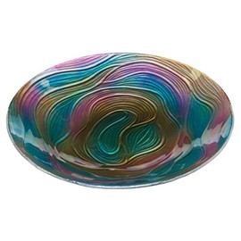 Regal Art & Gift 18" Birdbath, Teal/Gold