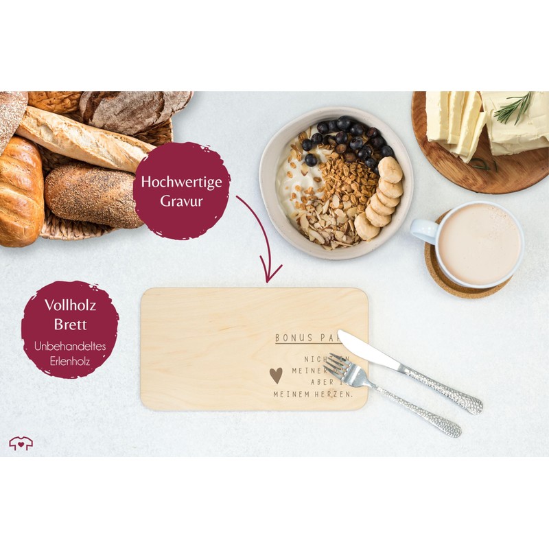 Breakfast Board Natural Wood – Breakfast Board – Bonus Dad