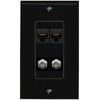 RiteAV 2 CAT6 2 Coax Wall Plate Decorative [Black]