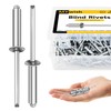 Mywish (250Pcs) 5/32" x 3/4" Blind Pop Rivets Aluminum Grip