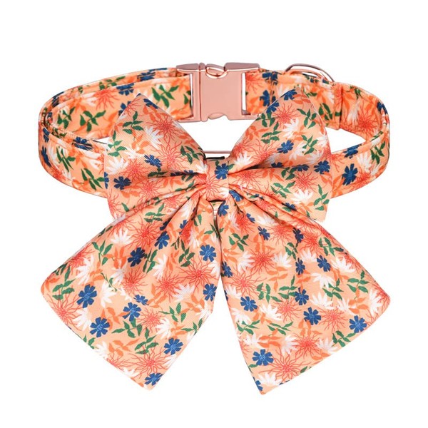 FUNAT Detachable Dog Collar with Bow, Soft and Comfortable Dog