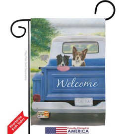 Dog Play Day with Buddy Garden Flag Set Wall Holder Animals Puppy Spoiled Paw Canine Fur Pet Nature Farm Animal Creature Small Decorative Gift Yard House Banner Double-Sided Made In USA 13 X 18.5