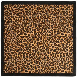 Pañuelo con estampado de leopardo, estampado animal, 100% algodón, bufanda, Negro -, Talla única