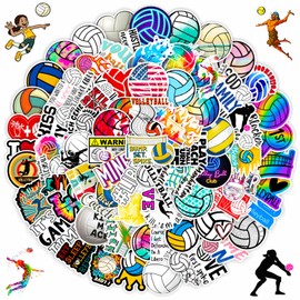DothRayan Volleyball Stickers Pack, 100PCS Vinyl Waterproof Volleyball Sports Stickers for Water Bottle, Volleyball Sticker Gifts for Kids Teens Adult Team Players Coach