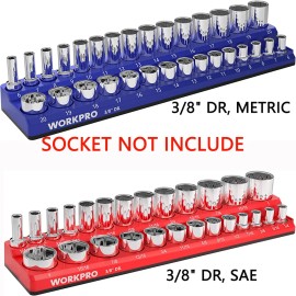 WORKPRO1/4 -Inch SAE/ Metric Magnetic Socket Organizer Socket not Included NEW - Metric&SAE