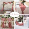 2 Pack Dusty Rose Cheesecloth Table Runners, 10Ft Gauze Table