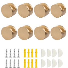 bjsdkff Mirror Clip Glass Clips Clamps Holder Round Shape Wall-Mounted Mirrors Bracket Bathroom Mirrors Supporting Sheet Nail Dresser Mirror Fixed Fitting for 5-11mm Thick Mirror (8Pcs)