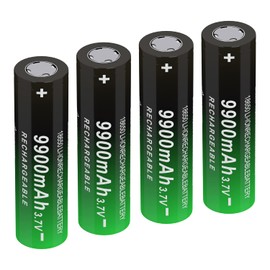 CWUU 18650 Rechargeable Battery 3.7V 9900mah High Capacity Long-Lasting for Flashlight, Toys and Pathlight 240807 (Flat Top, 4 Pack)