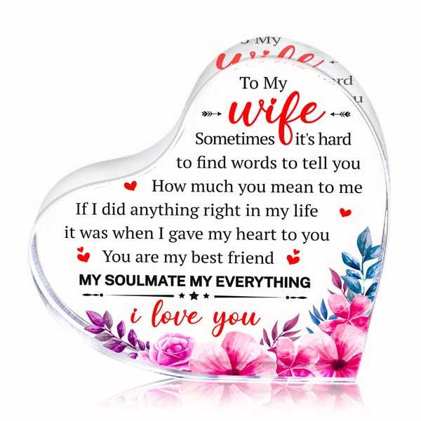 WaaHome Valentines Day Gifts for Wife Her from Husband, to My Wife Keepsake Valentines Gifts for Women, Romantic Valentines Day Anniversary Birthday Gifts for Her Wife Girlfriend Women