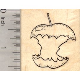 Apple Core Rubber Stamp, Fruit