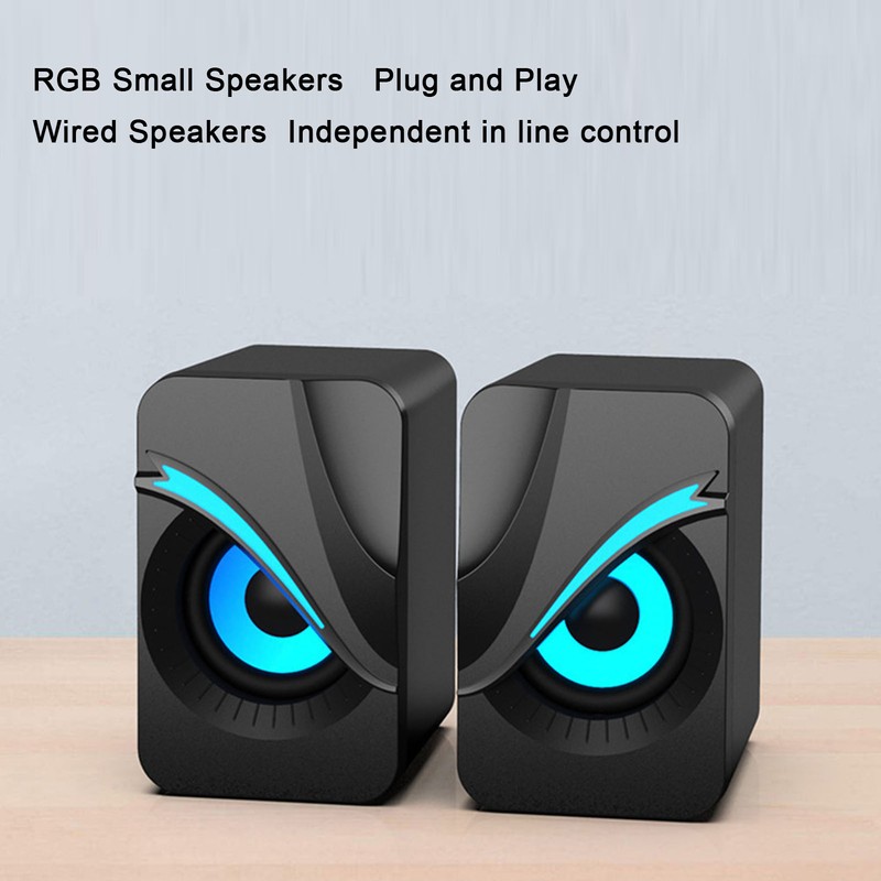 Computer Speaker USB Powered Wired Volume Control Mini Desktop Speaker