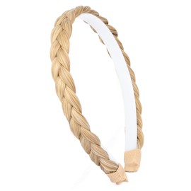 BOBIYA Headband Synthetic Hair Braided with Teeth Headband Accessories for Women Girls (Honey Blonde)