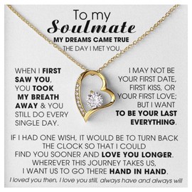 Momavo Jewelry To My Wife - My dreams came true the day I met you, To my Soulmate, Gifts For Wife Romantic, To My Smoking Hot Wife , Necklace For Wife From Husband, Valentines Birthday Gift (Luxury Box w/ LED LIGHT, 18k Yellow Gold Finish)