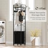 Yifeel Coat Rack with Laundry Basket, Laundry Hamper Freestanding Hall