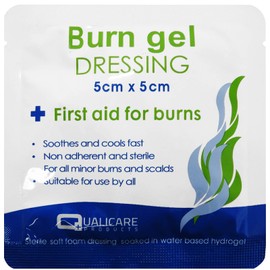 5 Pack Qualicare 5cm x 5cm Small Burns Scalds Emergency Non Adherent Dressings