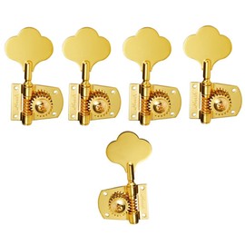 KAISH Cloverleaf 5 String Bass Tuners Bass Tuning Machines 5 String Bass Tuning Keys for Standard/Highway One Series Jazz Bass J Bass/Precision Bass P Bass Gold 4 Right/1 Left