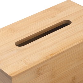 Tissue Box Cover, Rectangular Tissue Box Holder, Bamboo Facial Paper Holder for Bathroom, Bedroom, Dinner Table, Office (1 Pack, 9.8 x 5.5 x 3.7 inch)
