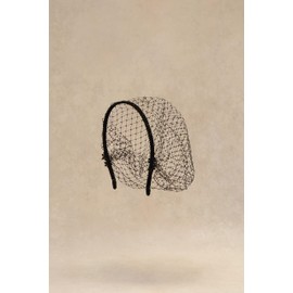 BABEYOND 1920s Flapper Fascinator Mesh Veil Headband Bridal Wedding Tea Party Fascinator Veil for Women (Black)