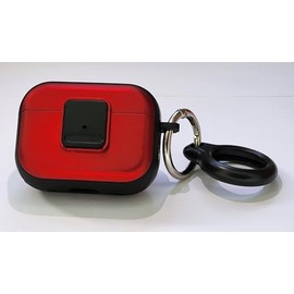 Kid-Proof case for AirPods Pro 1/2 1st/2nd gen Generation/AirPods 3: Magnetic, Safety Lock, Shock-Proof, with or Without AirTag Holder (Red and Black, for AirPods Pro/Pro 2 with AirTag Holder)