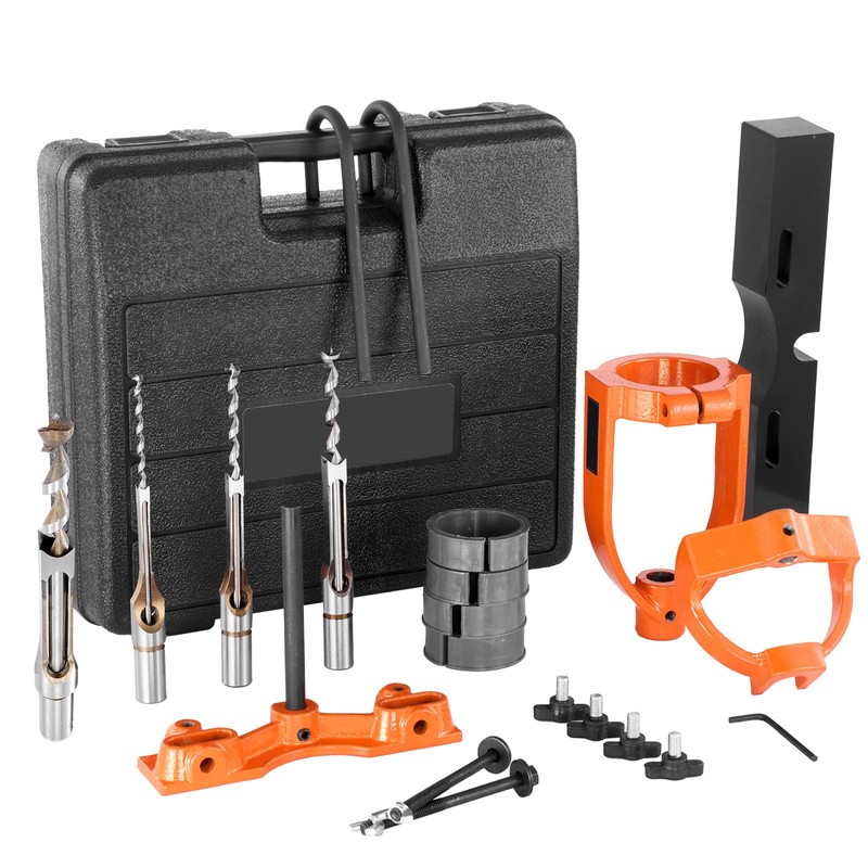 Happybuy Mortising Attachment for Drill Press, 4 Model Drills Square