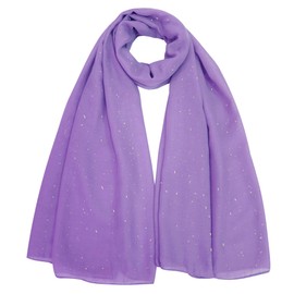 Lina & Lily Solid Shimmer Sparkle Glitters Sheer Maxi Shawl Scarf Hijab (#17 LAVENDER)