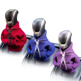 LUPATDY Car Gear Knob Cover, Creative Gear Knob Hoodie Gear Knob, Manual or Automatic Gear Lever, Dustproof Protection, Decorative Car Accessories, Funny Car Shifter Hoodie