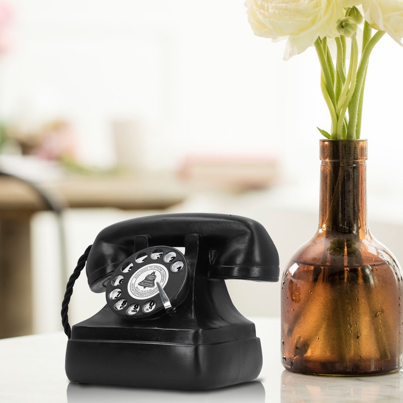 Decorative Telephone Creative Synthetic Resin Rotary Dial Retro Telephone Ornament