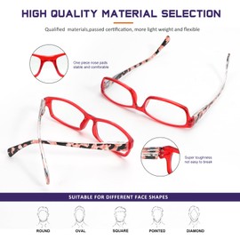 kunchu 5 Pack Reading Glasses for Women - Blue Light Blocking Spring Hinge Computer Readers Anti Glare UV Eyeglasses (MIX2, 1.25)