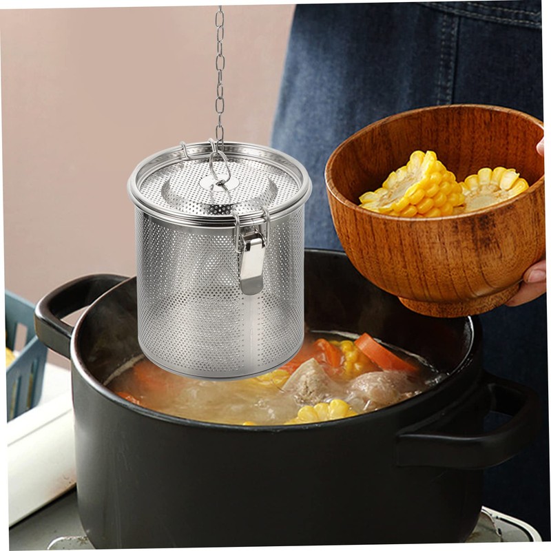 OHPHCALL Household Seasoning Infuser Pot Stewed Strainer for Soup and