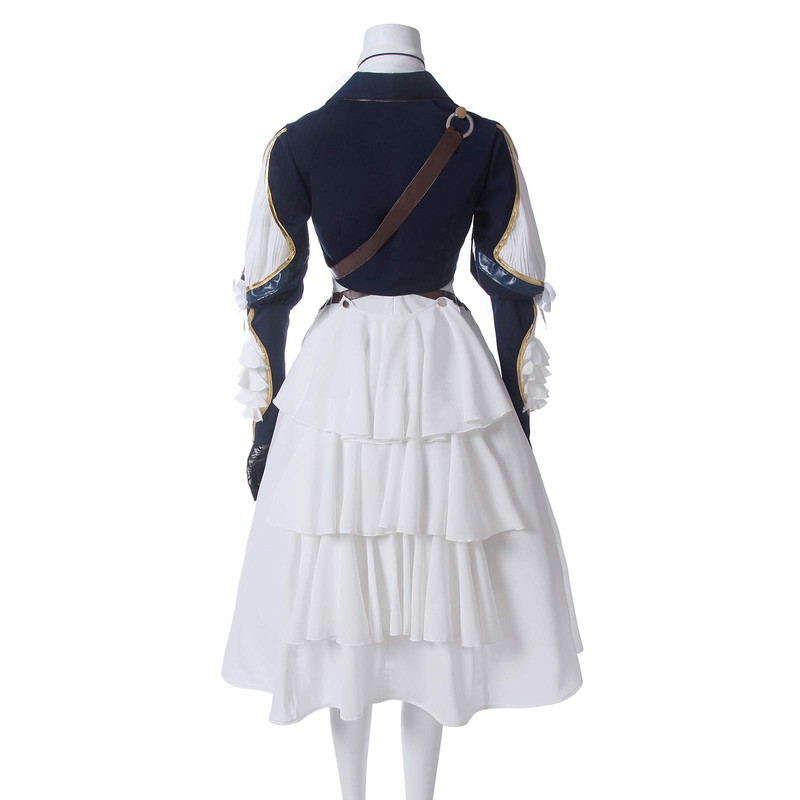 Nuoqi Violet Evergarden Cosplay Costume Womens Anime Uniforms Suit,Dark Blue,Medium