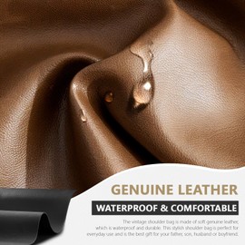 SPAHER Men's Leather Shoulder Bag Waterproof Men's Bags Leather Bag Handbag for Men Small Crossbody Bag for Work Vintage Messenger Bag for Everyday Life, A brown, vintage