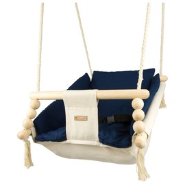 Baby Hammock, Rocker Hammock, Baby Swing, Hammock with Quilt (Colour: Cream, Navy)